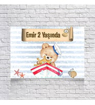 Denizci Ayıcık Temalı Doğum Günü Afişi