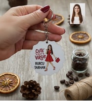 Kişiye Özel Karikatürlü Cute But Virgo Başak Burcu Anahtarlık Doğum Günü Hediyesi