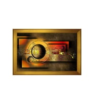 Soyut Şekiller Motifli Kanvas Tablo 50 x 70 cm Gold Çerçeve