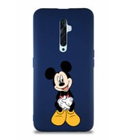 Oppo Reno 2Z Soft Premier Kapak Mickey Mouse-A Tasarımlı Silikon Kılıf - Lacivert (Şeffaf)