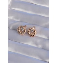 XUPİNG Rose Renk Oval Zirkon Taşlı Burgu Model Küpe 5886 - SSSSSS5311-5598