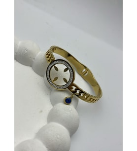 Çelik Gold Taşlı Desenli Çeyreklik Kelepçe - 26klp07