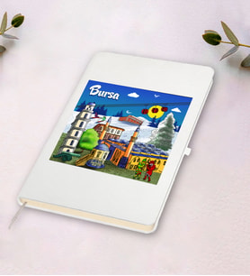 Bursa Tasarımlı Beyaz Defter
