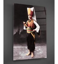 Atatürk Yeniçeri Kıyafetiyle Cam Tablo