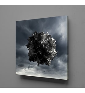 GRİ SİYAH KANVAS TABLO 180x180cm