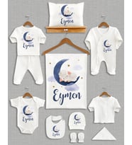 Bebeqon Kişiye Özel İsimli 11'li Organik Hastane Çıkışı Seti