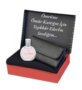Kadın Siyah Penye Şal Cüzdan Avon Wish Of Love Parfüm