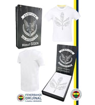 Fenerbahçe Orijinal Palamut Logo Sıfır Yaka Çocuk T-Shirt Kişiye Özel Kutulu (Beyaz)