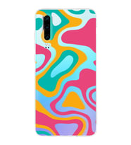 PrintiFy Huawei P30 Uyumlu Kamera Korumalı Renkli Desen Tasarımlı Şeffaf Silikon Kılıf