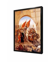 Tablosan Fatihin İstanbula Girişi Fausto Zonaro Çerçeveli Cam Tablo