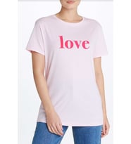 Kadın Pembe Love Baskılı t-shirt