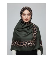 Soft Zarif Leopar Desenli Moda Trend Şal
