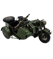 Askeri Metal Savaş Motosiklet Maketi - El Yapımı Nostaljik Biblo - Subaya Vintage Hediye