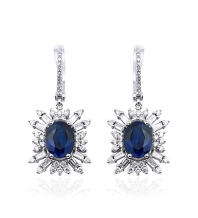 5.85 Karat Safir Pırlanta Küpe