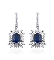 5.85 Karat Safir Pırlanta Küpe