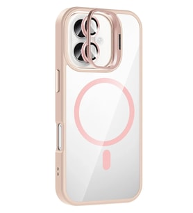 Pilelistore   Apple iPhone 16 Plus Remim Lensli Magsafe Standlı Kapak - Pembe