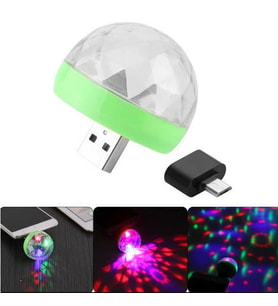 4w Usb Müzik Ritimli Ledli Sihirli Disko Topu Mikro Usb Otg Adaptörü Hediye