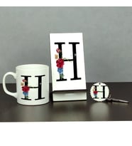 H Harfi Üçlü Set (Kupa + Telefon Standı + Anahtarlık)