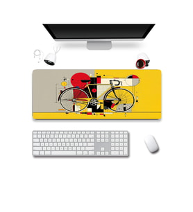 SonicTouch Klavye Mousepad 32x70cm Dikişsiz Pürüzsüz Sıvı Geçirmez Kaymaz Taban Sarı Rota