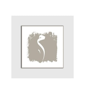 Mim Harfli Gri Modern Tablo - 107559 - 70x70 Cm