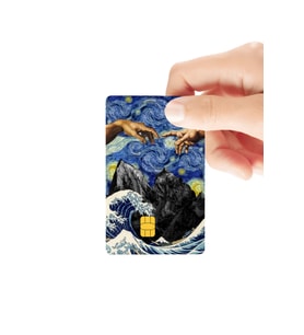 Gece Gündüz Sanatsal Temalı Parlak Kredi/Banka Kart Kaplama Sticker