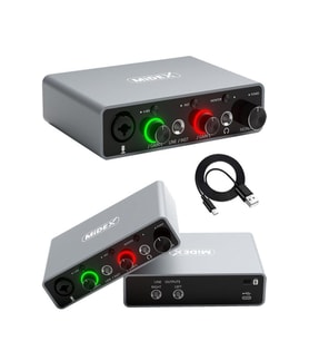 Midex GLX-700GR Üst Segment Usb Stüdyo Ses Kartı 2 Giriş 2 Çıkış 24bit/192kHz