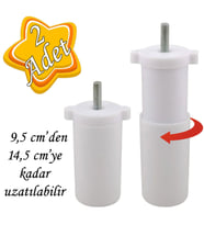 2 Adet Ayarlı Destek Ayağı 9.5 X 14.5 Cm Beyaz Gizli Mobilya Kanepe Baza Koltuk Ayakları Metrik 8 Civatalı İnce Diş