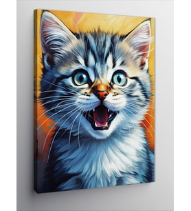 Kanvas Tablo Bağıran Kedi