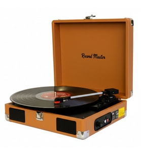 Record Master RM-311 Kahverengi Renkli Pikap - Tüm Plaklar İle Uyumlu - Power Bank lere Bağlanarak Kullanılabilme (Karışık)
