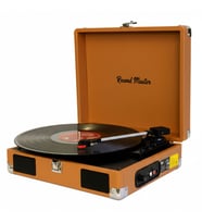Record Master RM-311 Kahverengi Renkli Pikap - Tüm Plaklar İle Uyumlu - Power Bank lere Bağlanarak Kullanılabilme (Karışık)