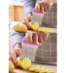 Cips Patates Doğrayıcı Chips Chopper Şekilli Sebze Ve Meyve Dilimleyici (Renksiz)
