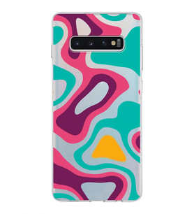 Samsung Galaxy S10 Plus Kapak Renkli Desen Tasarımlı Şeffaf Silikon Kılıf
