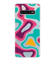 Samsung Galaxy S10 Plus Kapak Renkli Desen Tasarımlı Şeffaf Silikon Kılıf