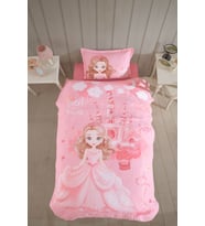 Clasy Ranforce %100 Pamuk Tek Kişilik Dört Mevsim Set Sweet Princess Pudra