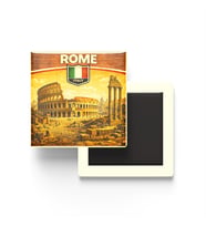 Retro İtalya Roma Şehri Temalı Vintage Buzdolap Magneti – 9x9 cm
