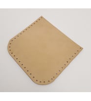 Angel Çanta Aksesuar Ham Doğal Renk Gerçek Deri 12x12 cm Oval Kenar Cep