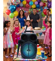 Kablosuz Karaoke Hoparlör Mikrofonlu RGB Işıklı Bluetooth Speaker USB TF Kart Destekli