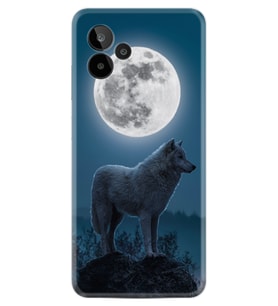 General Mobile GM 24 Pro Kılıf Resimli Desenli Silikon Platinium Series Moon Wolf 1820