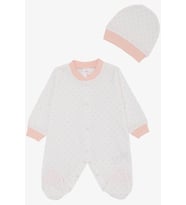 Breeze Kız Bebek Patikli Tulum Minik Puantiye Desenli 0-6 Ay, Beyaz