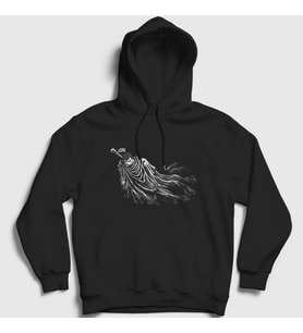 Presmono Unisex Siyah Cape Anime Berserk Kapüşonlu Sweatshirt 125907tt