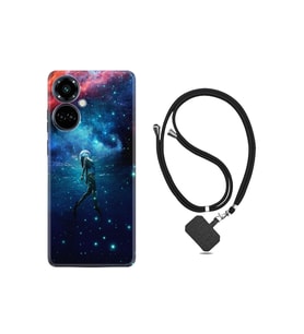 Camon 19 Pro Kılıf Ipli Boyun Askılı Desenli Silikon Deep Woman 1844