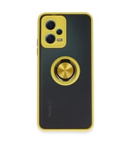 Xiaomi Redmi Note 12 5G Kılıf Montreal Yüzüklü Silikon Kapak - Sarı