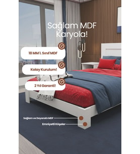 My Chapter Kitaplık Başlıklı Çift Kişilik MDF Karyola