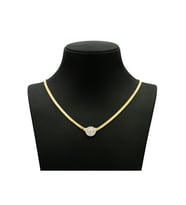 14 K Gold Kaplama 925 Ayar Gümüş Balık Sırtı Baget Kolye
