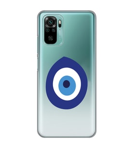 Xiaomi Redmi Note 10 / Note 10S Uyumlu Nazar Boncuğu Tasarımlı Şeffaf Telefon Kılıfı