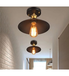 MYLİGHTS  RETRO RUSTİK AVİZE RUSTİK AVİZE 23 CM  EN  PLOFONYER   1 ADETTİR (Siyah)