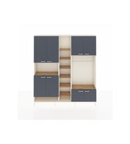 Arges Dolap 18 Raflı 8 Kapaklı Tek Askılı 220x30x243 Aytaşı-Antrasit/Çam