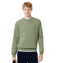 Lacoste Men's Classic Fit Şardonsuz Bisiklet Yaka Sweatshirt Yeşil