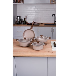 Granit Döküm 7 Parça Set/ Vizon