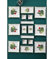 16 Parça 6 Kişilik Kaktüs Kahvaltı Takımı Handmade Kahvaltılık Sunum Seti Servis Tabakları